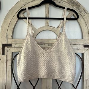 Knit Cream Crop Top Wild Fable